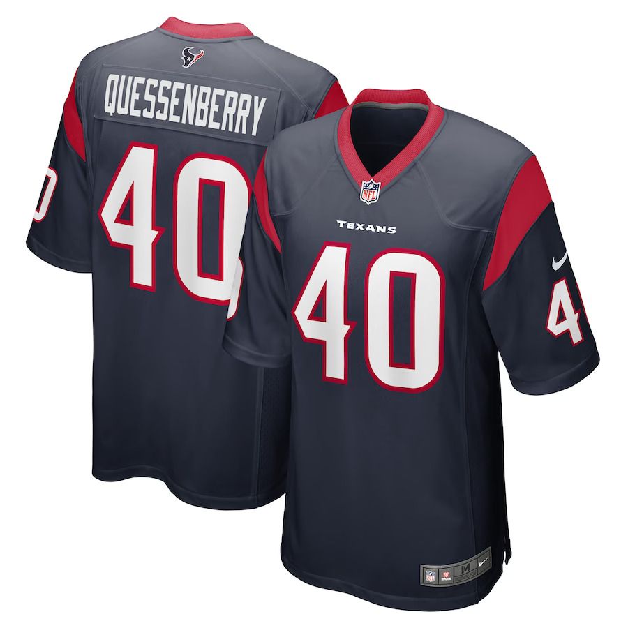 Men Houston Texans 40 Paul Quessenberry Nike Navy Game Player NFL Jersey